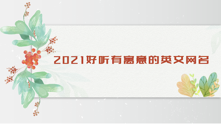 2021好聽有寓意的英文網(wǎng)名