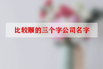 比較順的三個字公司名字