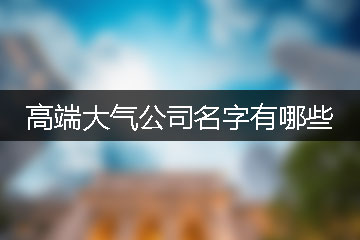 高端大氣公司名字有哪些