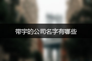 帶宇的公司名字有哪些