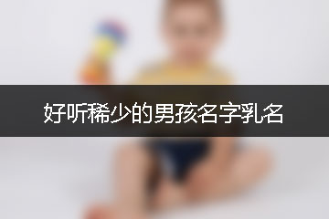 好聽稀少的男孩名字乳名