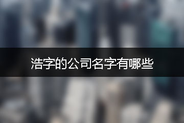 浩字的公司名字有哪些