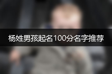 楊姓男孩起名100分名字推薦