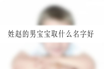 姓趙的男寶寶取什么名字好