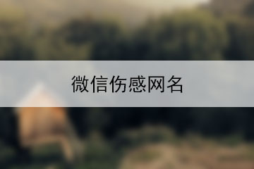 微信傷感網(wǎng)名