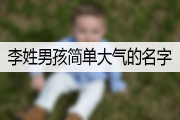 李姓男孩簡單大氣的名字