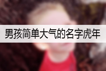 男孩簡單大氣的名字虎年