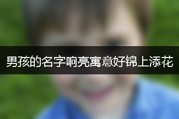 男孩的名字響亮寓意好錦上添花