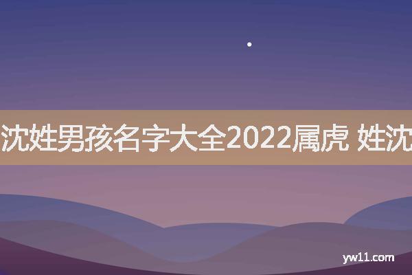 沈姓男孩名字大全2022屬虎 姓沈的男孩名字有詩(shī)意高雅的